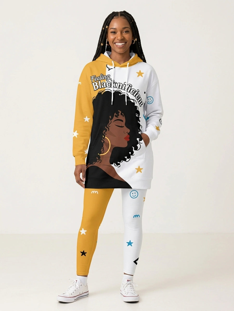 Feeling Blacknificient hoodie dress and leggings, photo 4