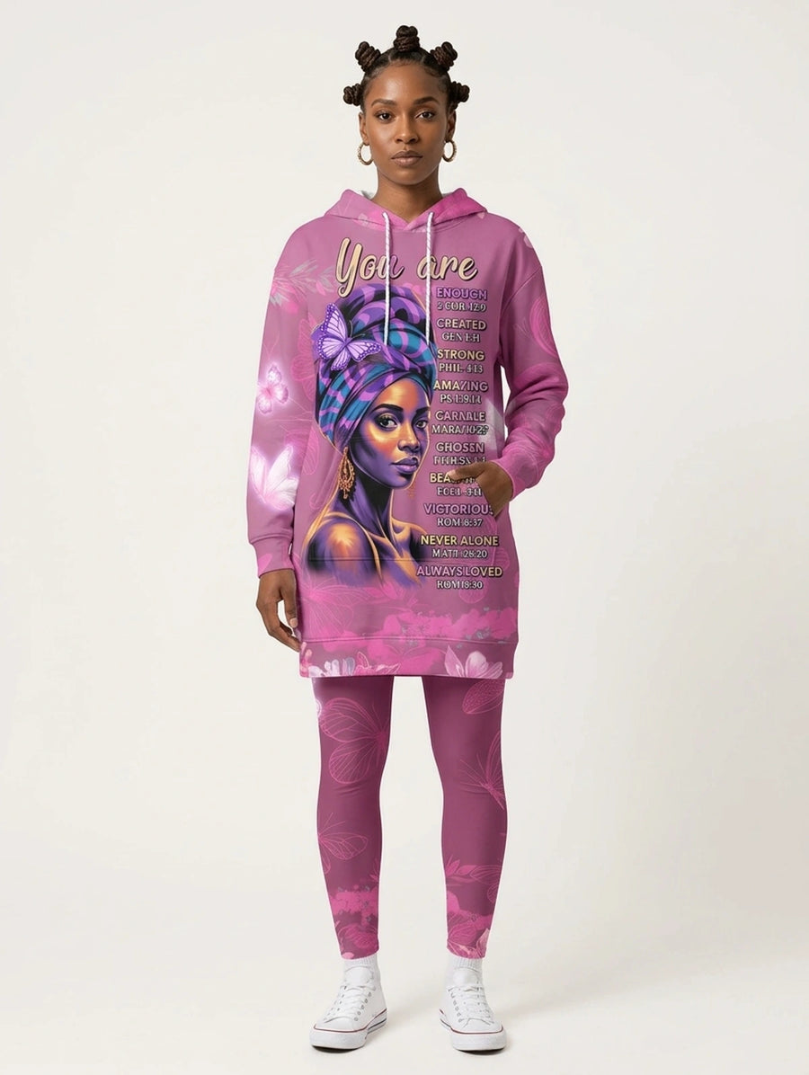 Pink Orchid hoodie dress and leggings, photo 4