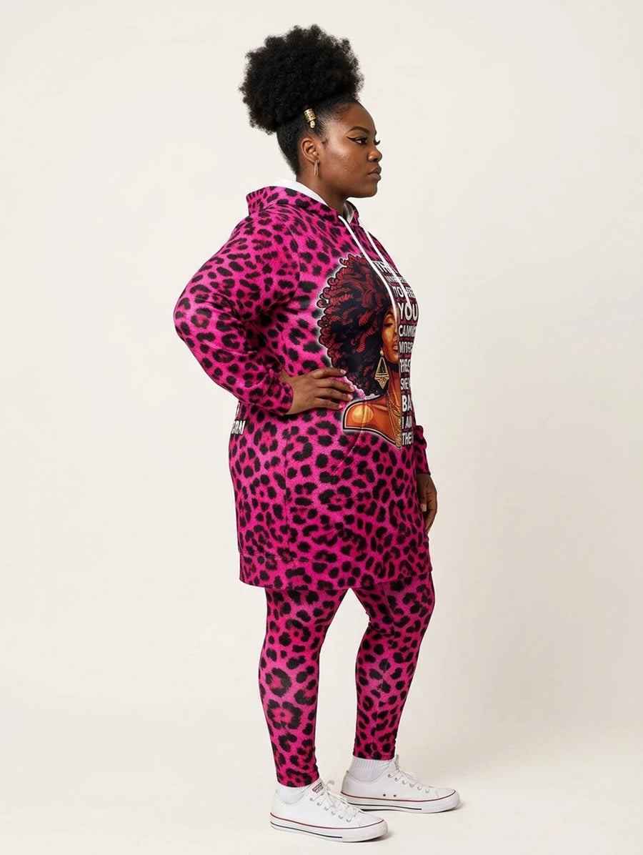 Unstoppable Pink Leopard hoodie dress and leggings, photo 7