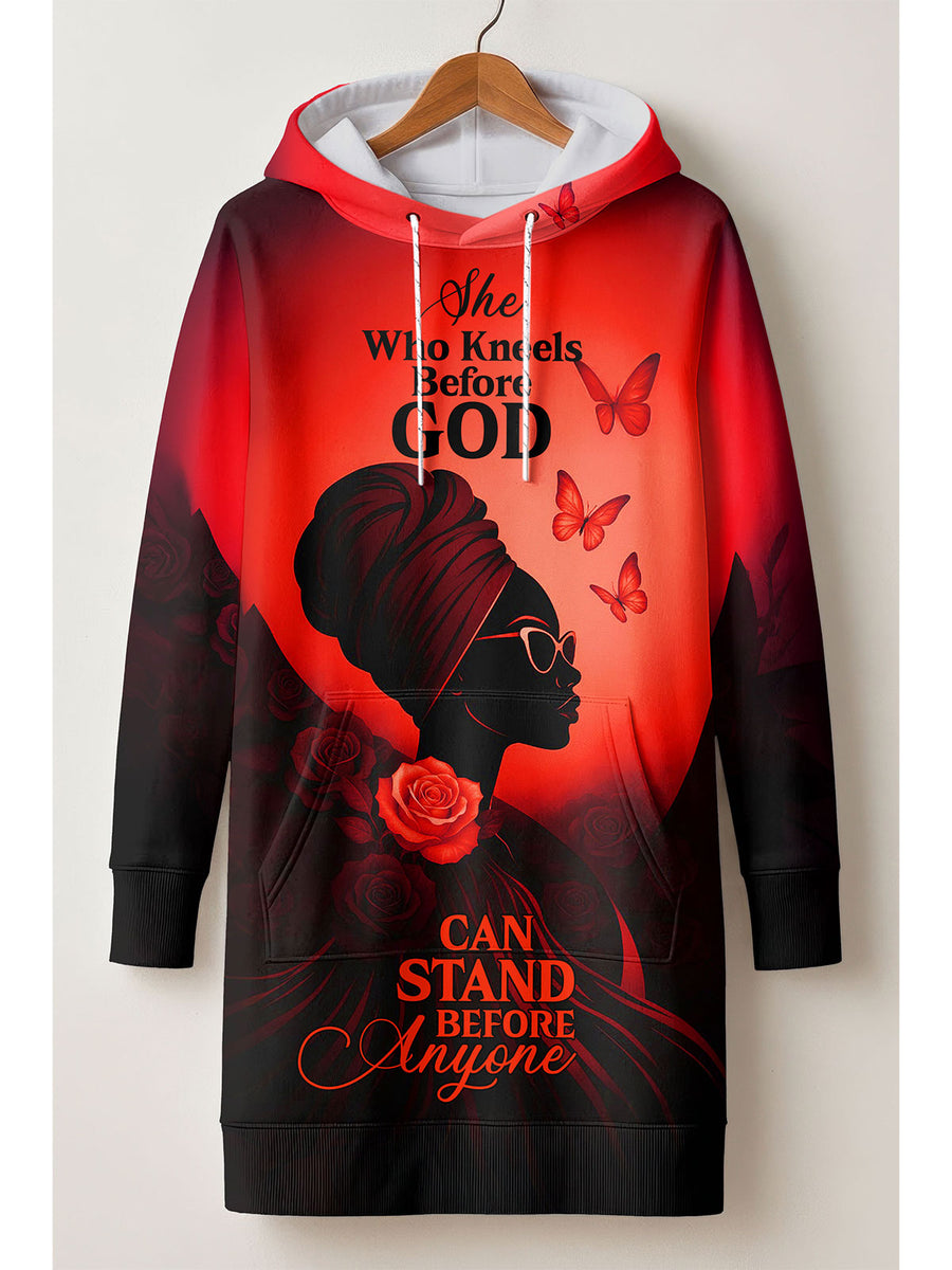 Selah Red hoodie dress and leggings, photo 2