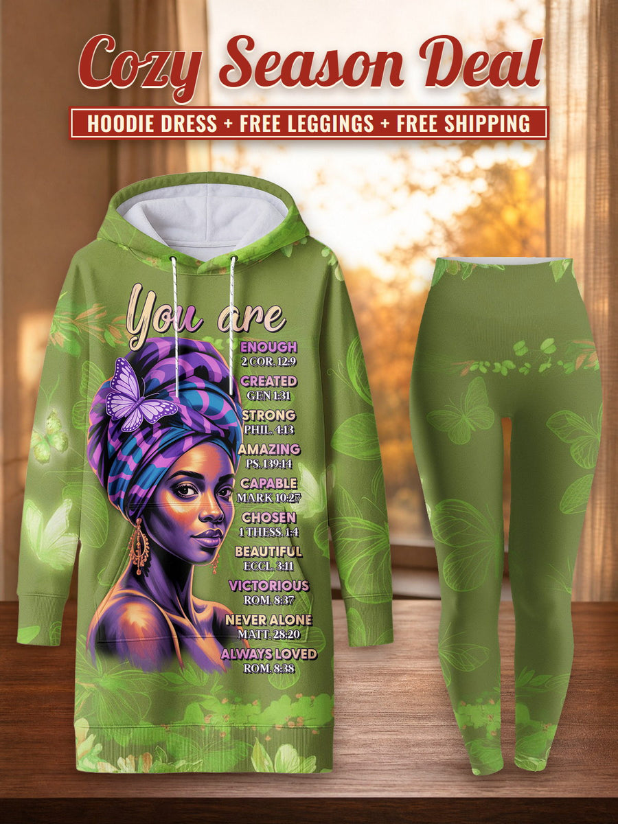 Green Orchid hoodie dress and leggings, photo 1