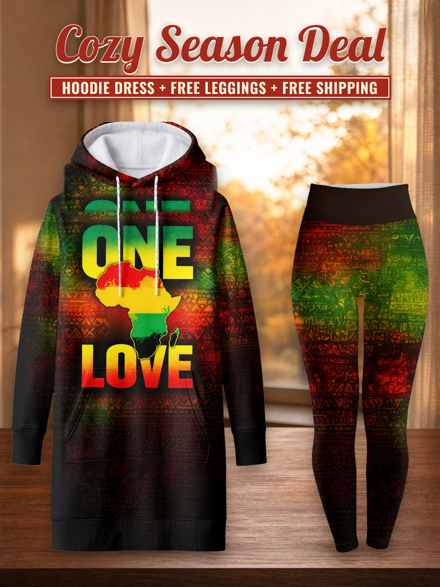 One Love hoodie dress and leggings, photo 1