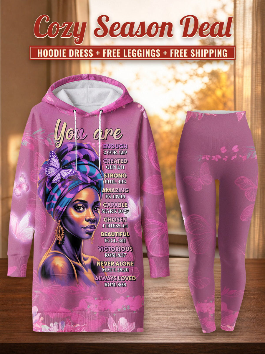 Pink Orchid hoodie dress and leggings, photo 1