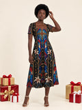 "Hekalu" Sweetheart Midi Dress