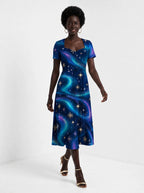 "Mianga" Sweetheart Midi Dress — front view on model