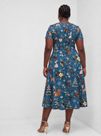 "Porini" Sweetheart Midi Dress — back view on model