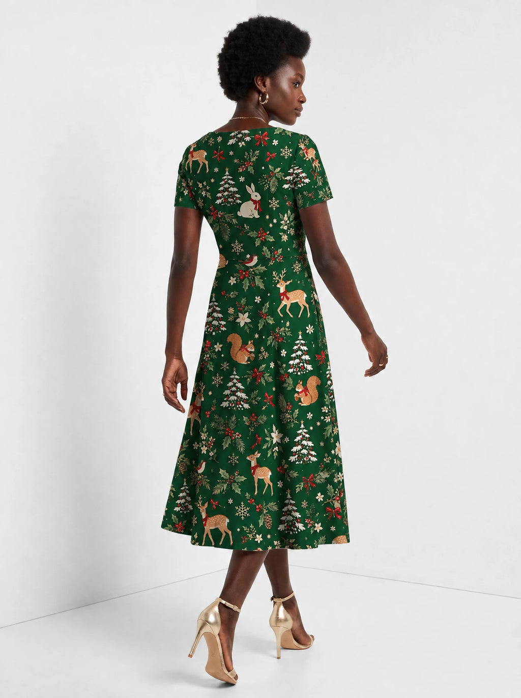 "Msituni" Sweetheart Midi Dress — back view on model