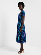 "Mianga" Sweetheart Midi Dress — side view on model