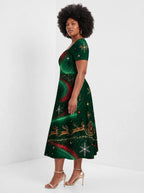"Kimbingu" Sweetheart Midi Dress — side view on model