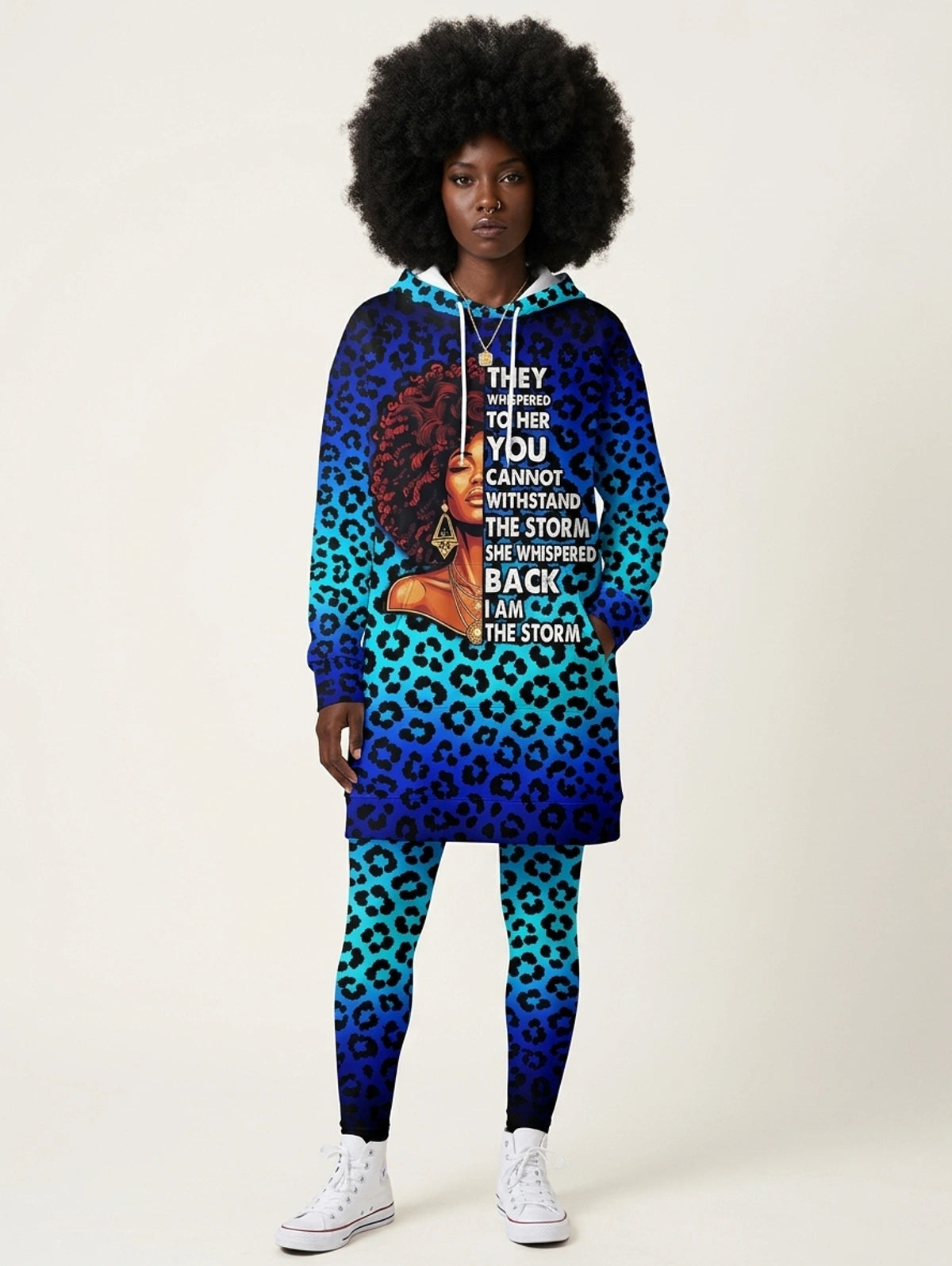 "Unstoppable" Sapphire Leopard Hoodie Dress & Leggings Deal