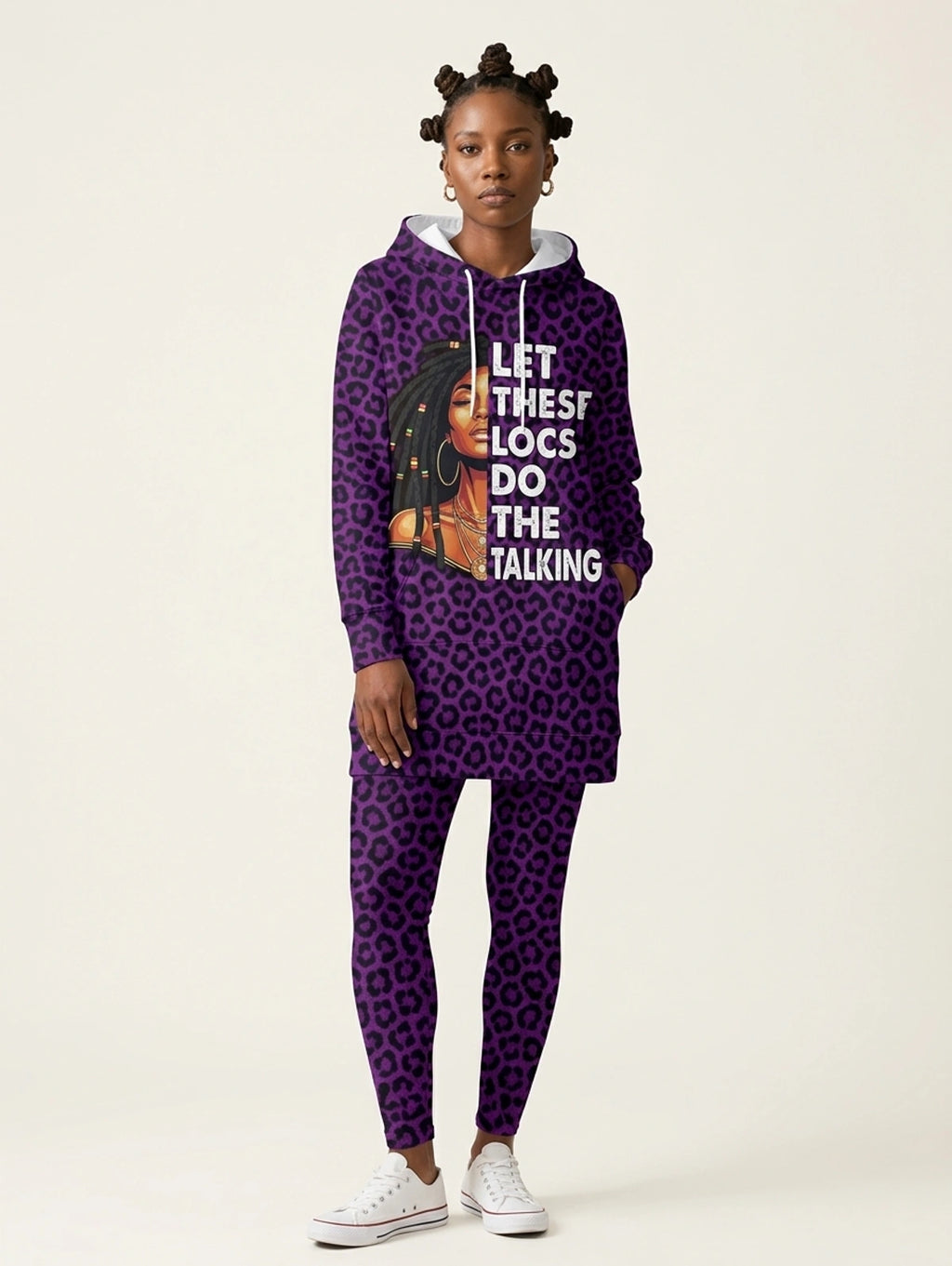Purple Leopard Hoodie Dress & Leggings Deal