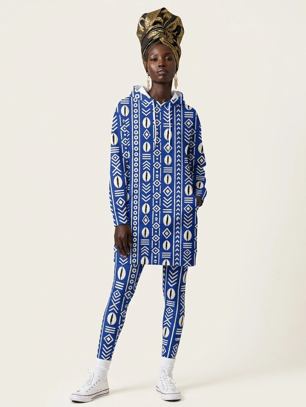 "Oshun" Royal Blue Hoodie Dress & Leggings Deal