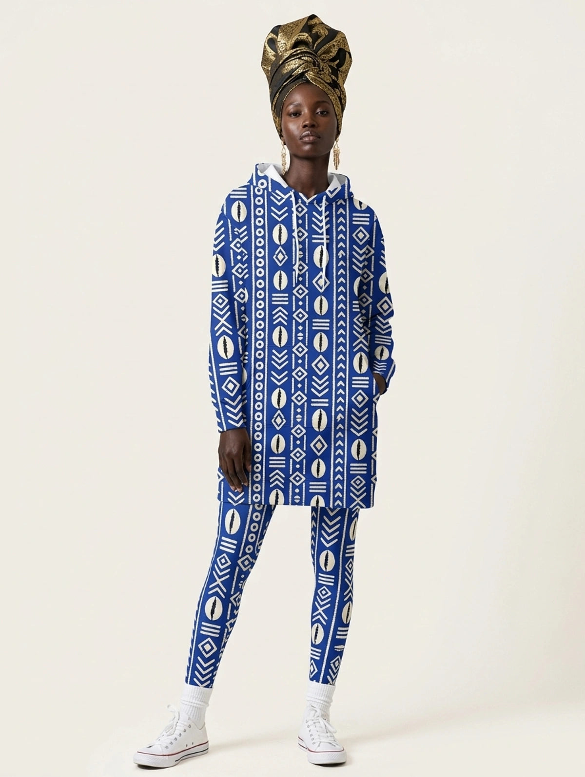 "Oshun" Royal Blue Hoodie Dress & Leggings Deal