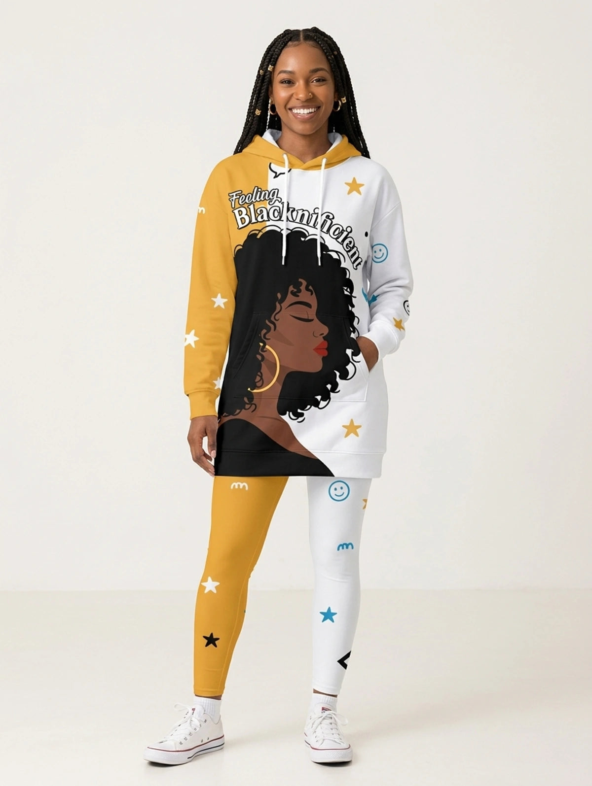 Feeling Blacknificient Hoodie Dress & leggings Deal