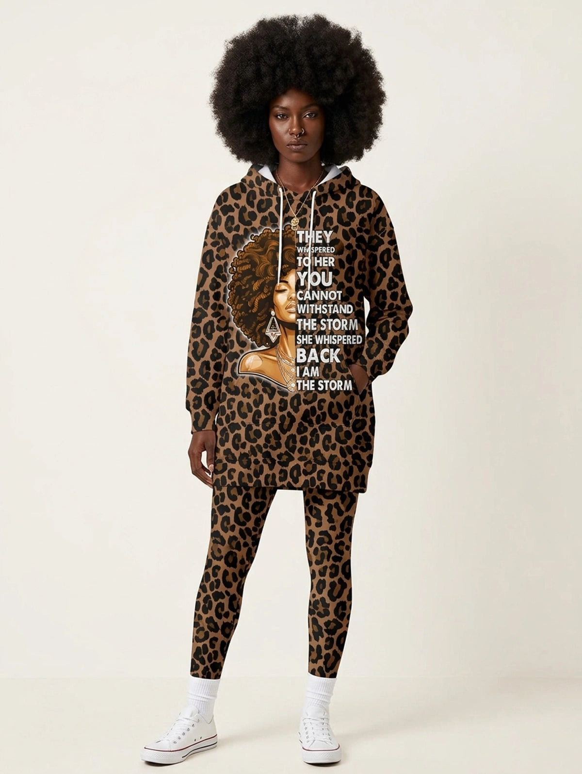 "Unstoppable" Brown Leopard Hoodie Dress & Leggings Deal