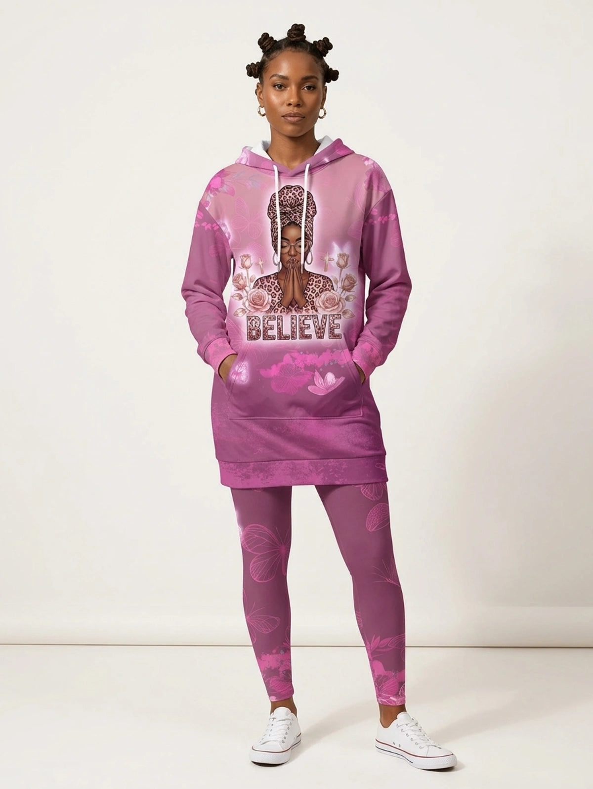 "Imani" Wild Rose Hoodie Dress & Leggings Deal