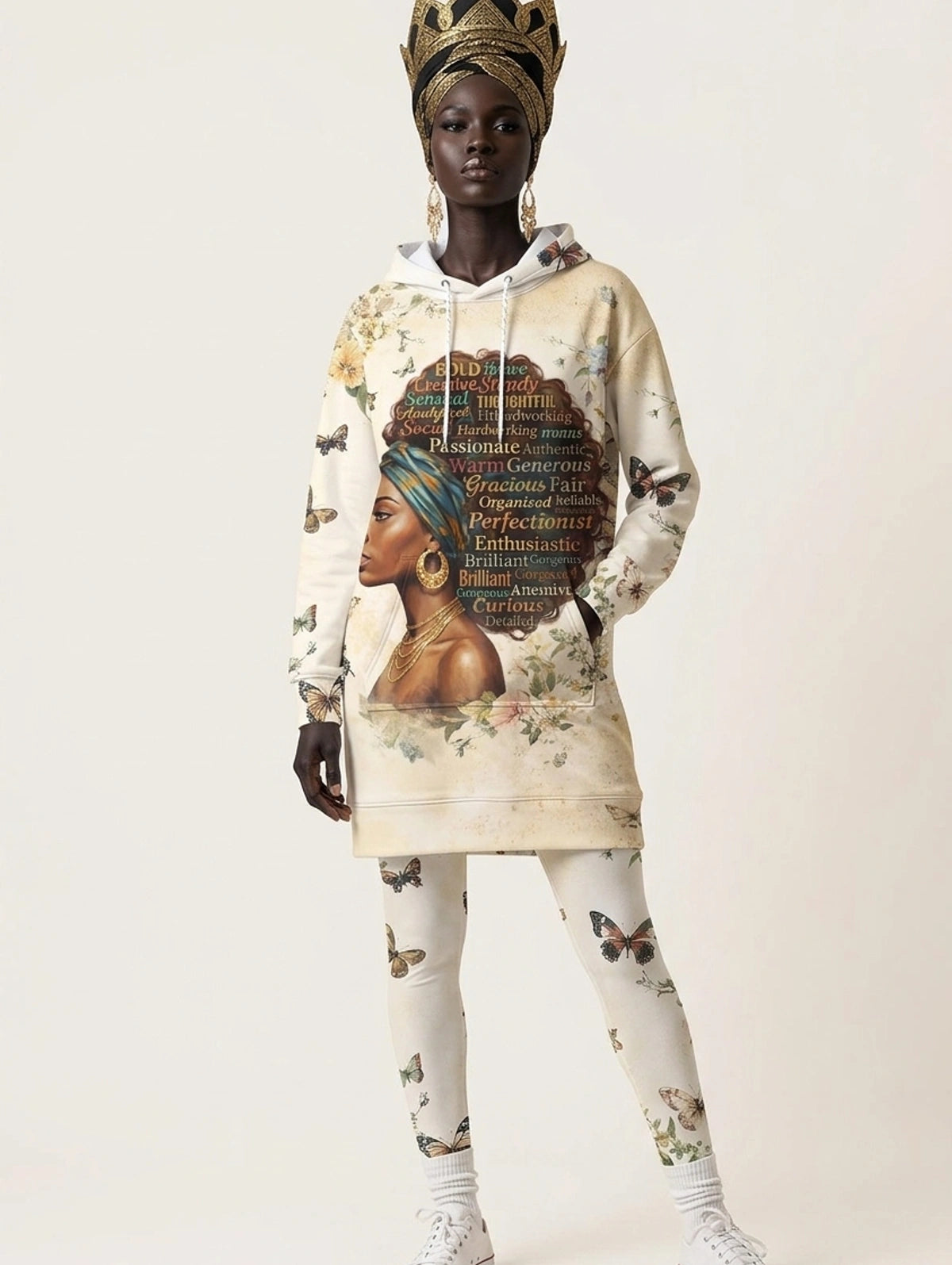 Gorgeous Black Queen Hoodie Dress & Leggings Deal