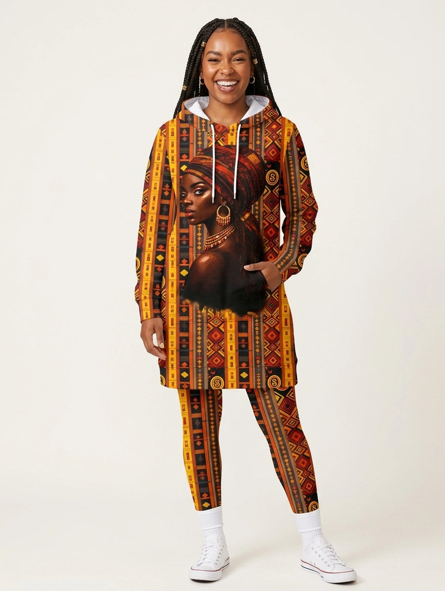 Melanin Radiance hoodie dress and leggings, photo 4