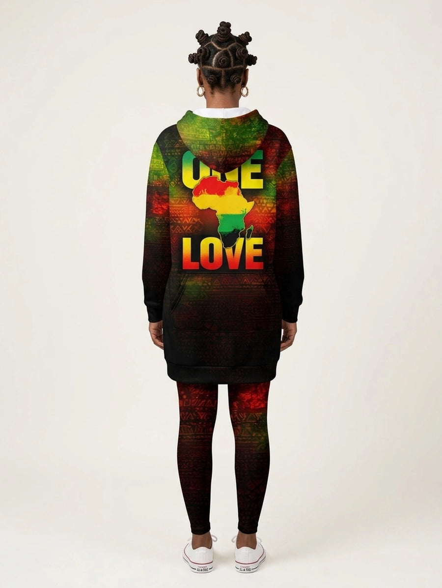One Love hoodie dress and leggings, photo 5