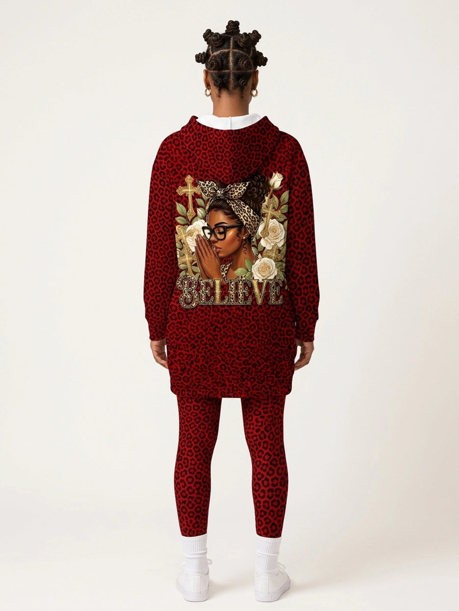 Imani Rouge hoodie dress and leggings, photo 5