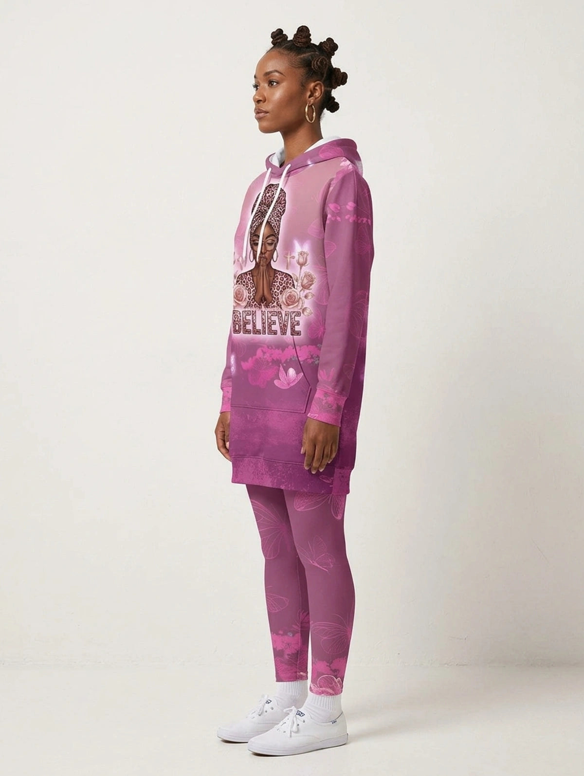 "Imani" Wild Rose Hoodie Dress & Leggings Deal