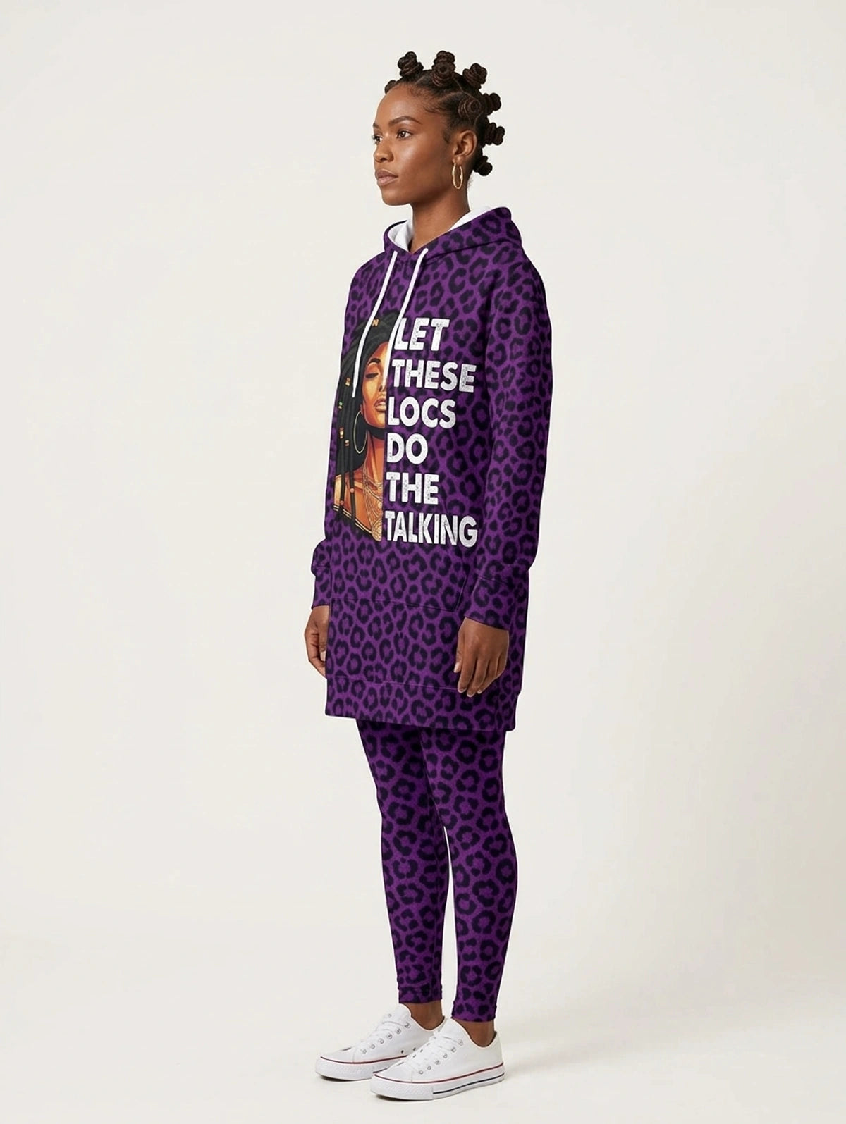 Purple Leopard Hoodie Dress & Leggings Deal