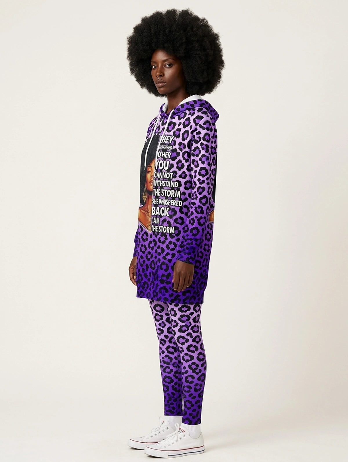 "Unstoppable" Amethyst Leopard Hoodie Dress & Leggings Deal