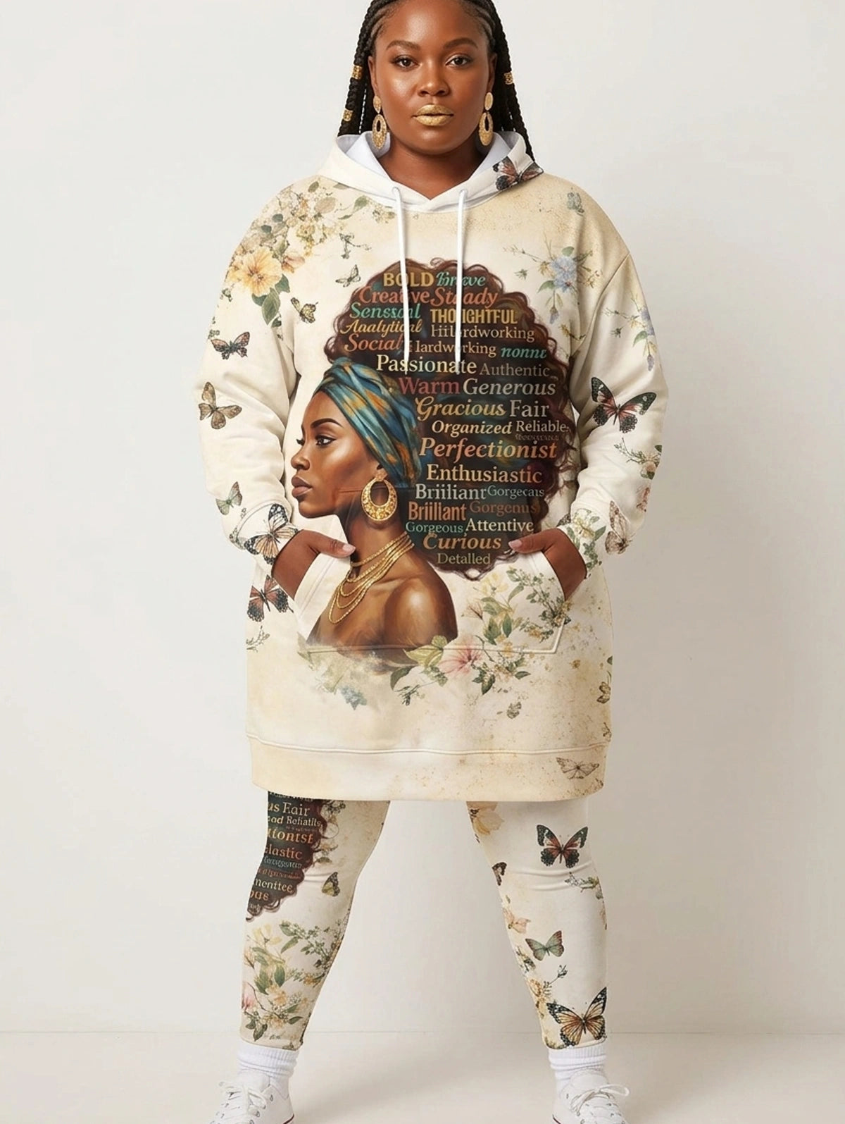 Gorgeous Black Queen Hoodie Dress & Leggings Deal
