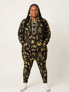 "Nefertiti" Black Gold Hoodie Dress & Leggings Deal