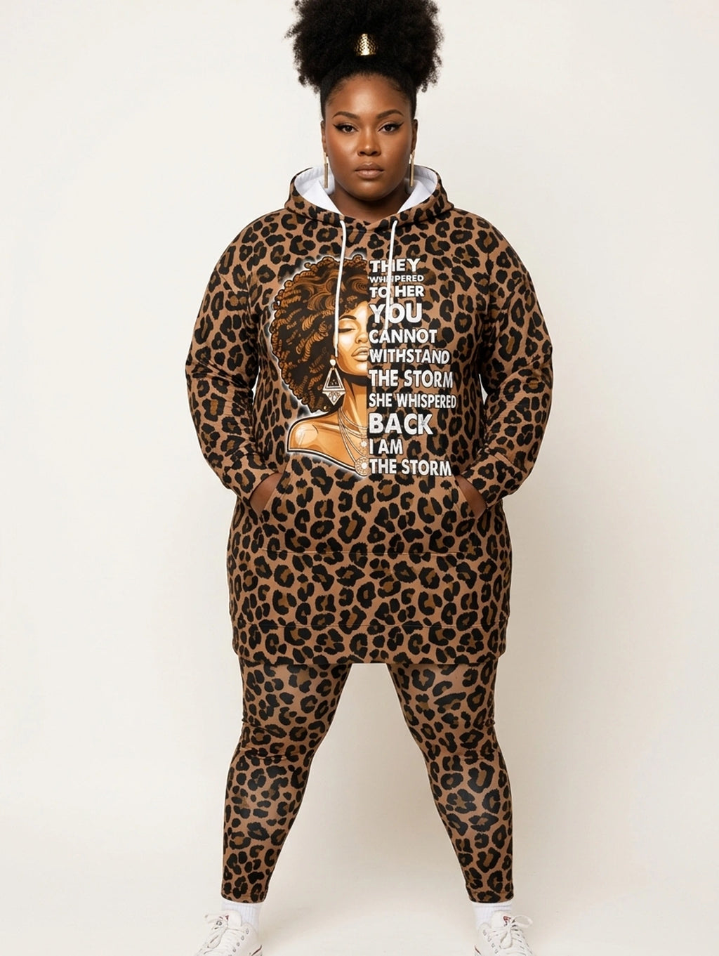 "Unstoppable" Brown Leopard Hoodie Dress & Leggings Deal