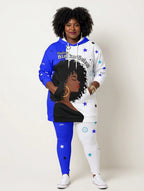 Feeling Blacknificient Blue Hoodie Dress & Leggings Deal