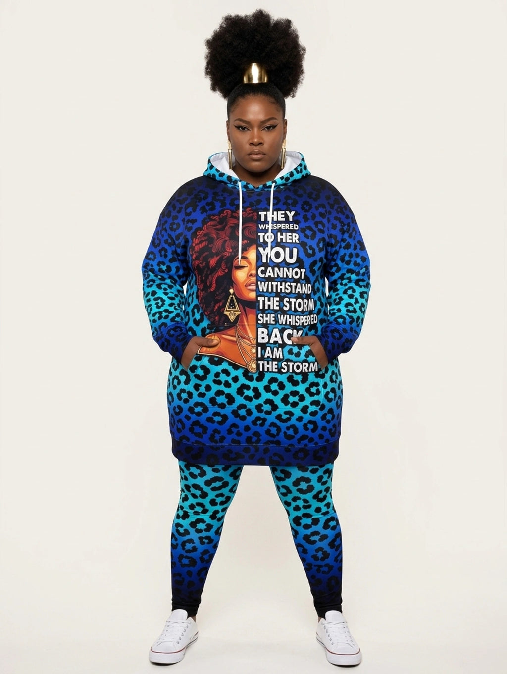 "Unstoppable" Sapphire Leopard Hoodie Dress & Leggings Deal
