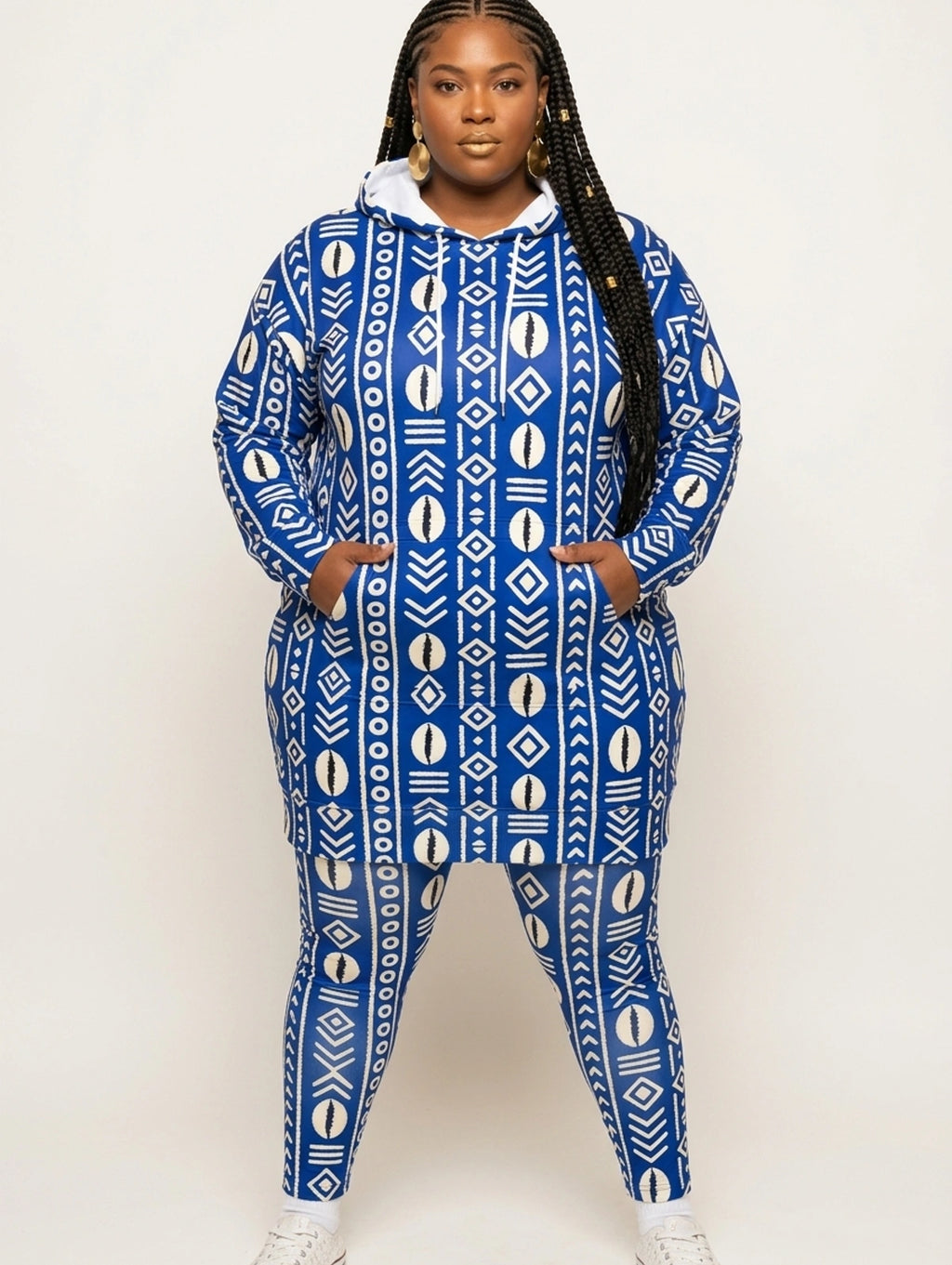 "Oshun" Royal Blue Hoodie Dress & Leggings Deal