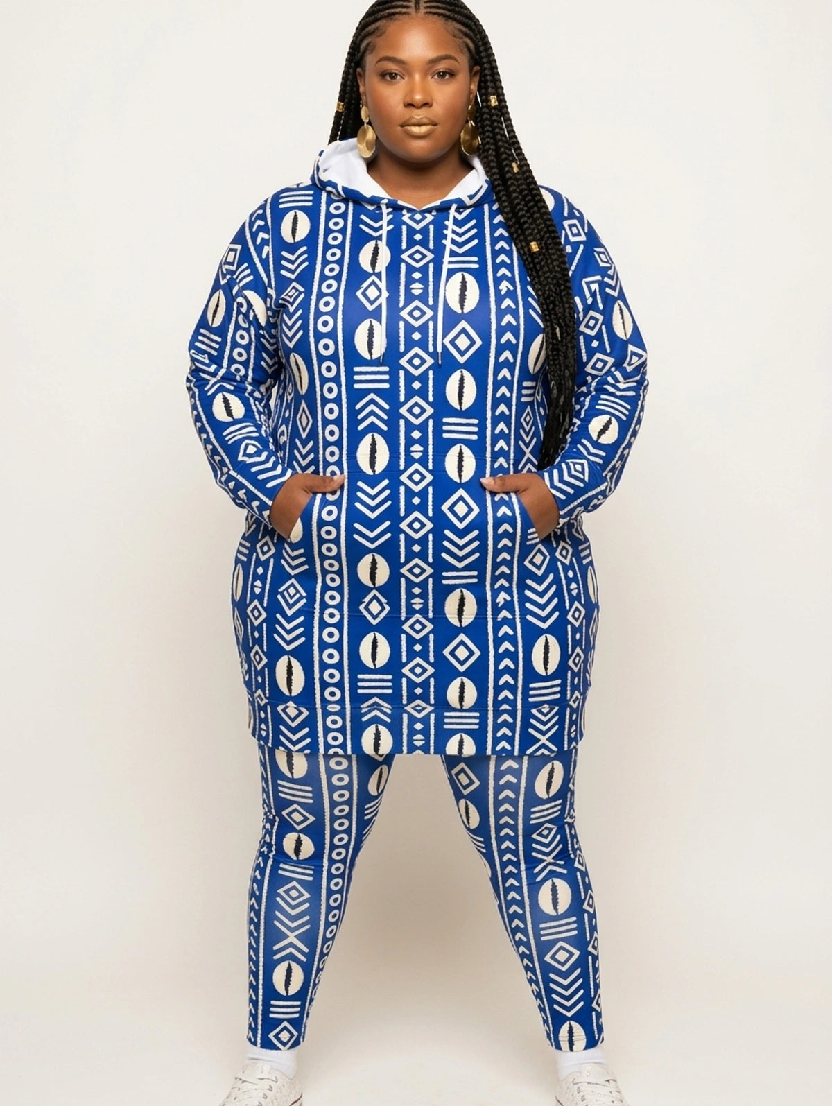 "Oshun" Royal Blue Hoodie Dress & Leggings Deal
