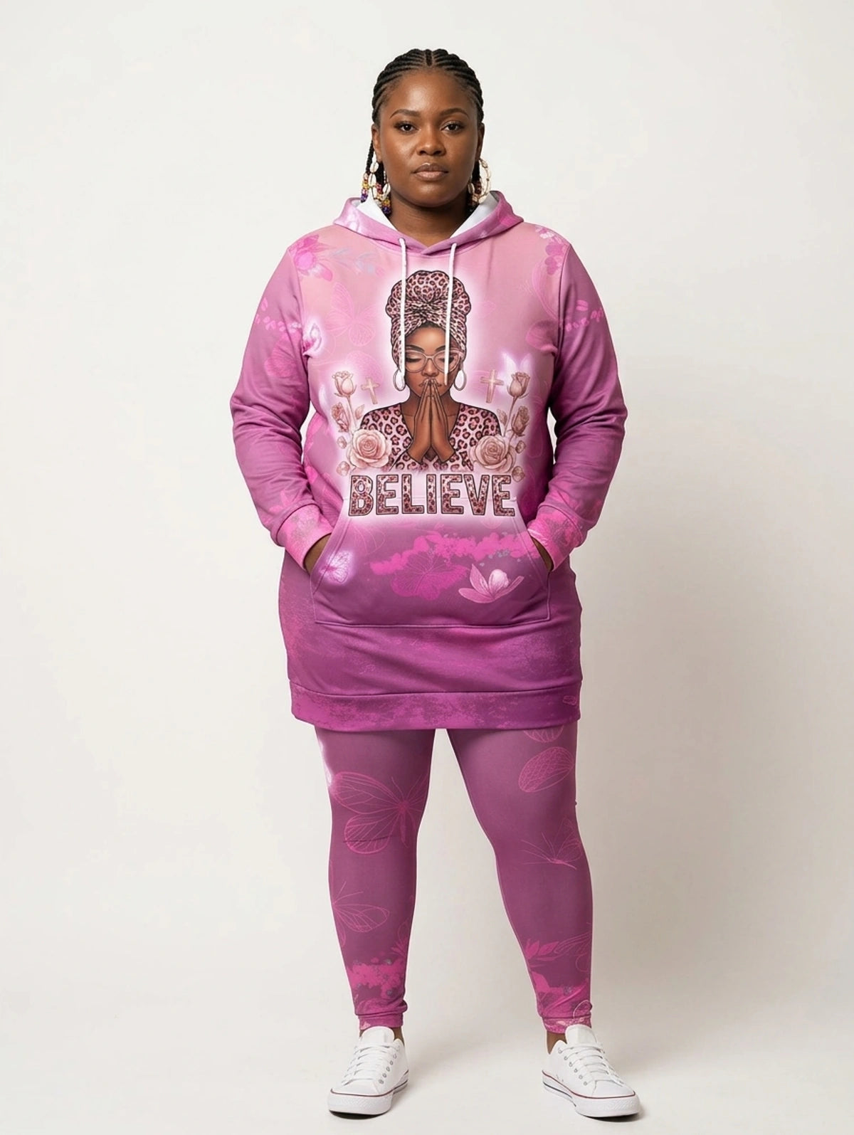 "Imani" Wild Rose Hoodie Dress & Leggings Deal