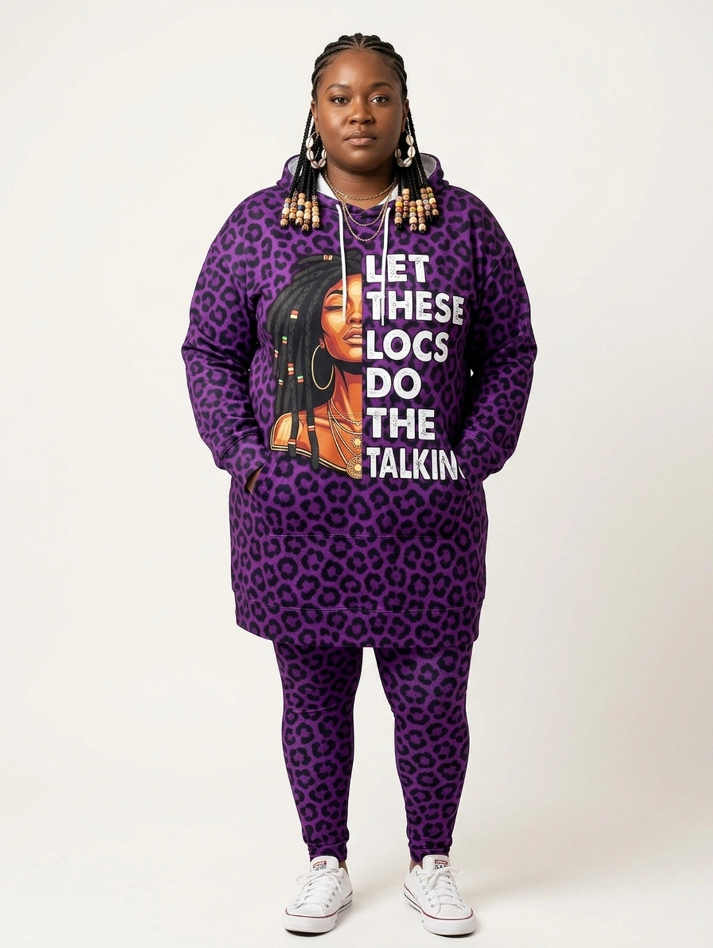 Purple Leopard Hoodie Dress & Leggings Deal