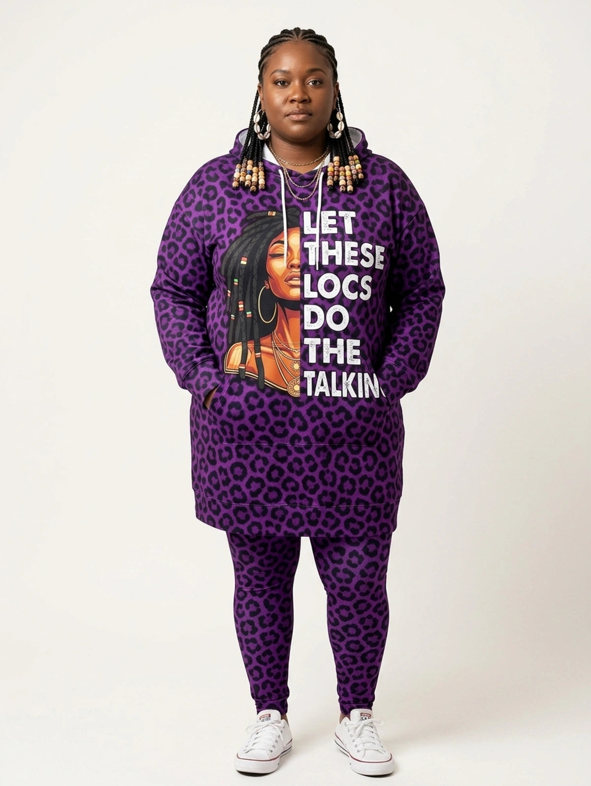 Purple Leopard Hoodie Dress & Leggings Deal