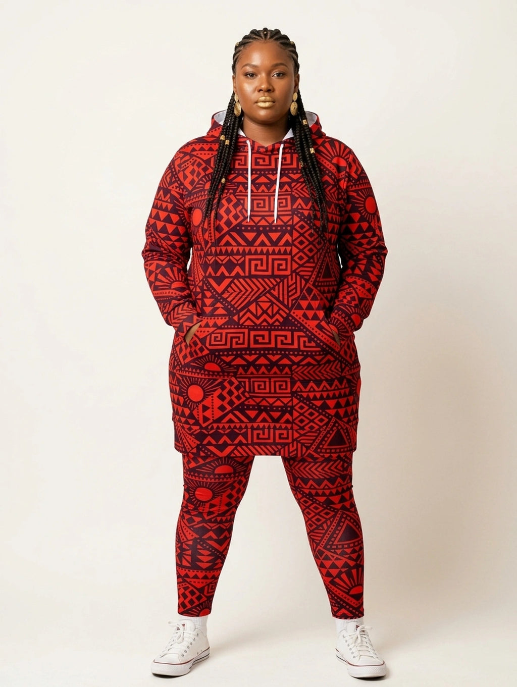 "Shaka" Burgundy Hoodie Dress & Leggings Deal