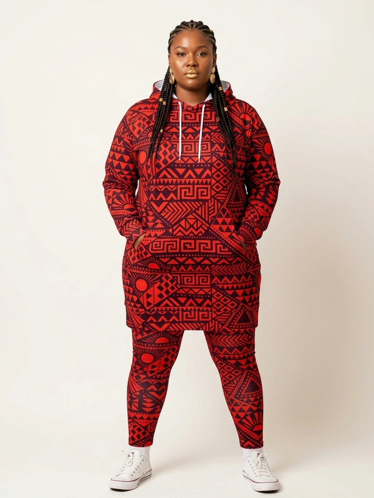 "Shaka" Burgundy Hoodie Dress & Leggings Deal