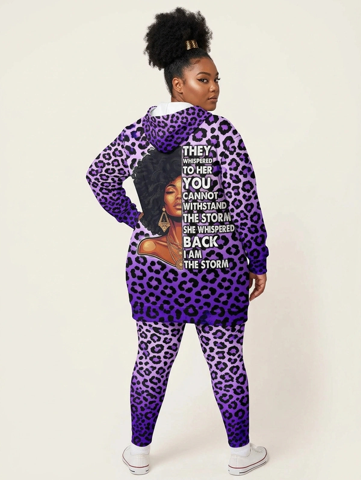 "Unstoppable" Amethyst Leopard Hoodie Dress & Leggings Deal