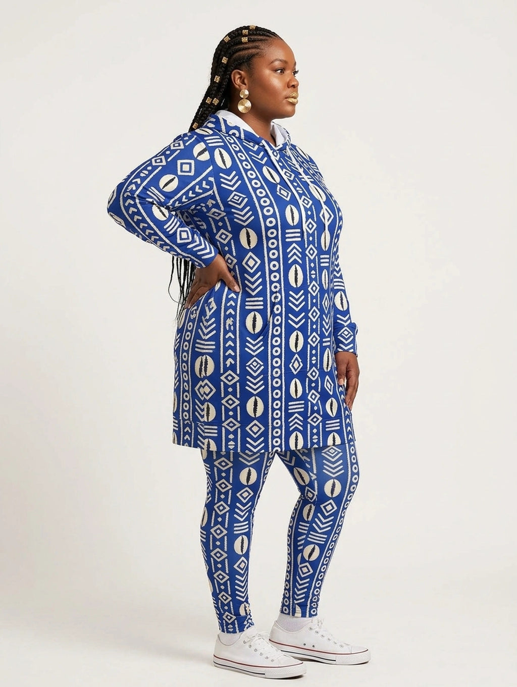"Oshun" Royal Blue Hoodie Dress & Leggings Deal