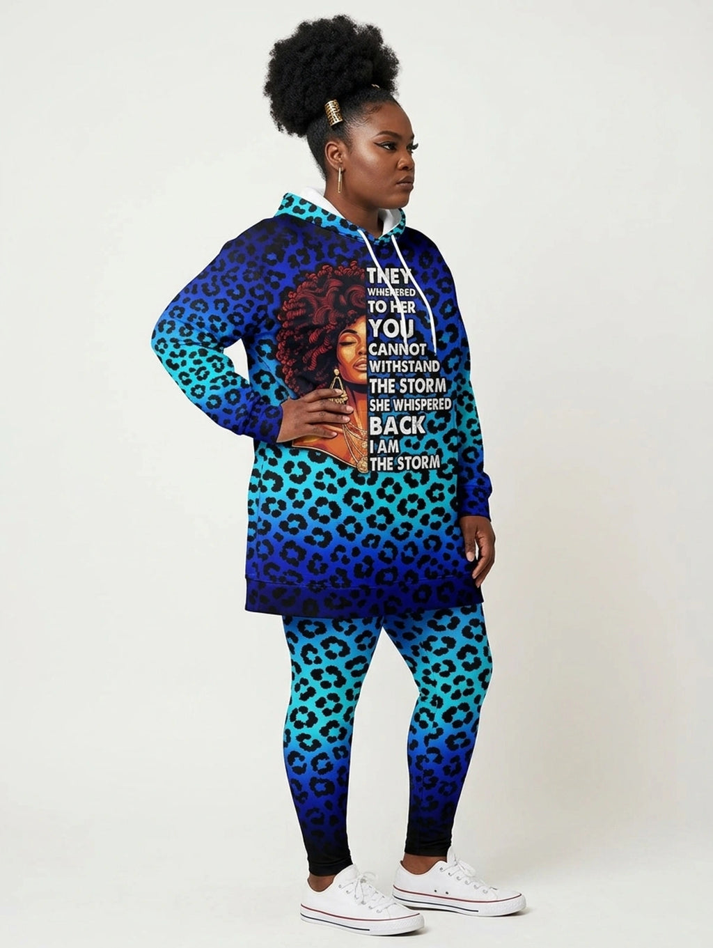 "Unstoppable" Sapphire Leopard Hoodie Dress & Leggings Deal