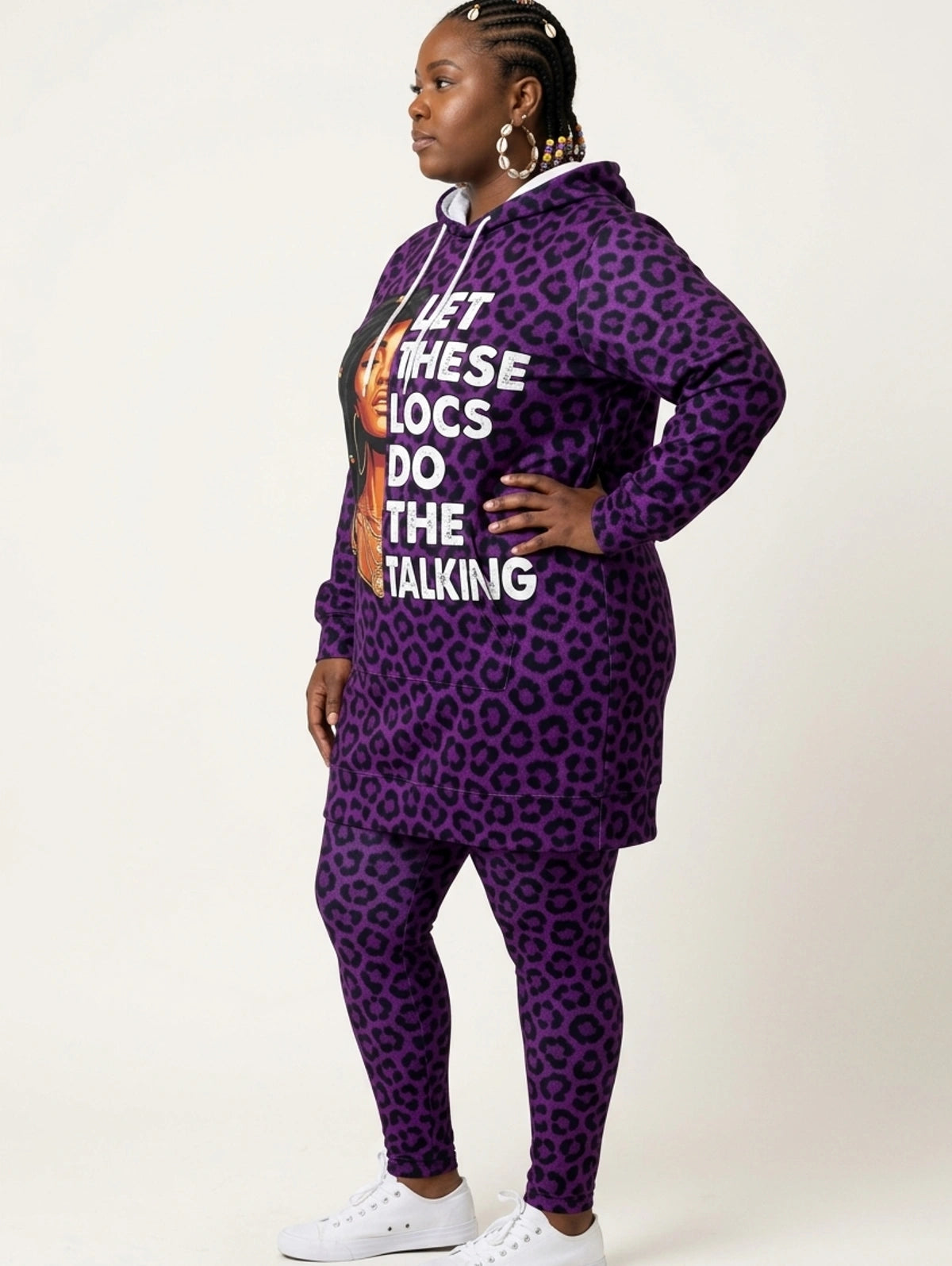 Purple Leopard Hoodie Dress & Leggings Deal