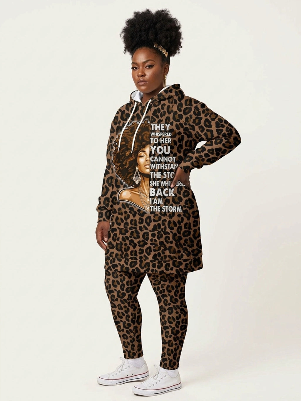 "Unstoppable" Brown Leopard Hoodie Dress & Leggings Deal