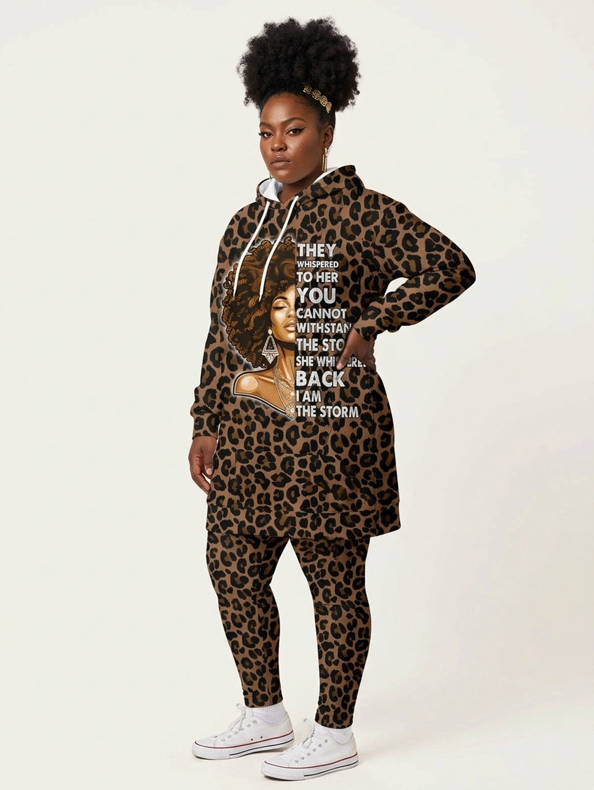 "Unstoppable" Brown Leopard Hoodie Dress & Leggings Deal