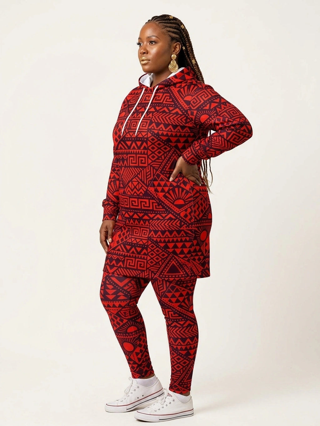 "Shaka" Burgundy Hoodie Dress & Leggings Deal