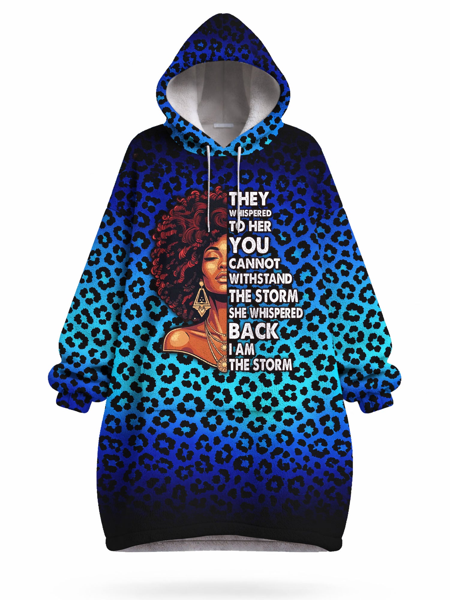"Unstoppable" Sapphire Leopard Blanket Hoodie