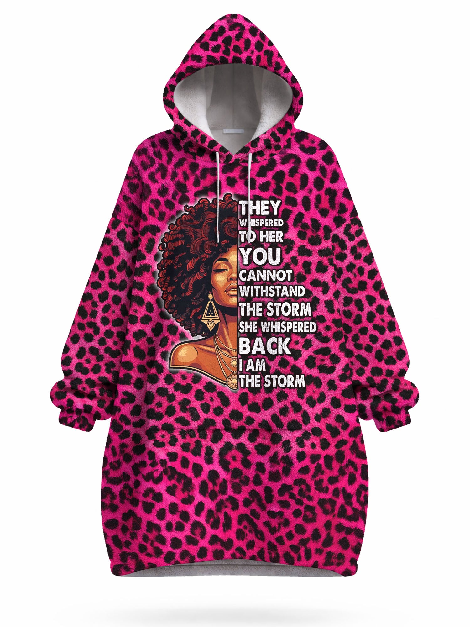 "Unstoppable" Pink Leopard Blanket Hoodie