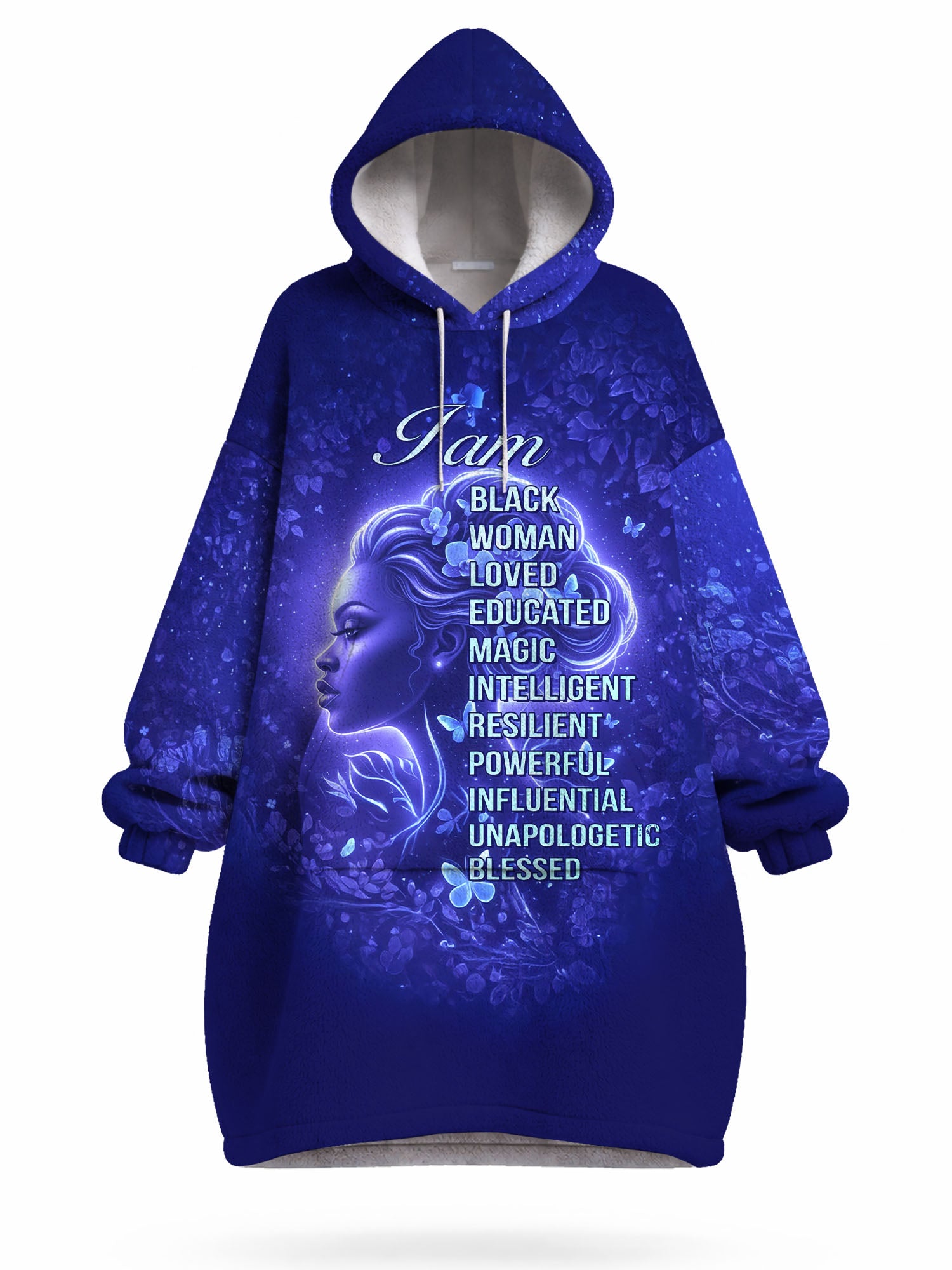 Black Woman Loved Blanket Hoodie