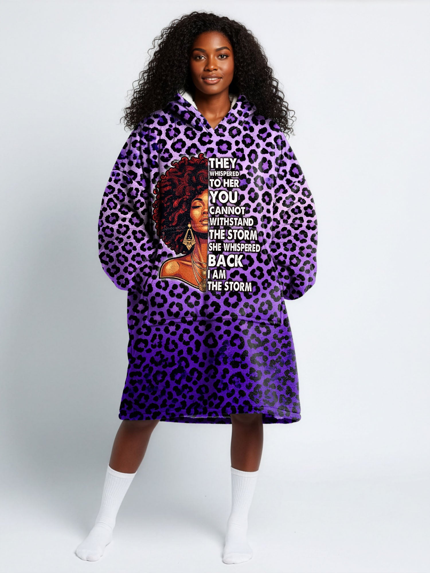 "Unstoppable" Amethyst Leopard Blanket Hoodie